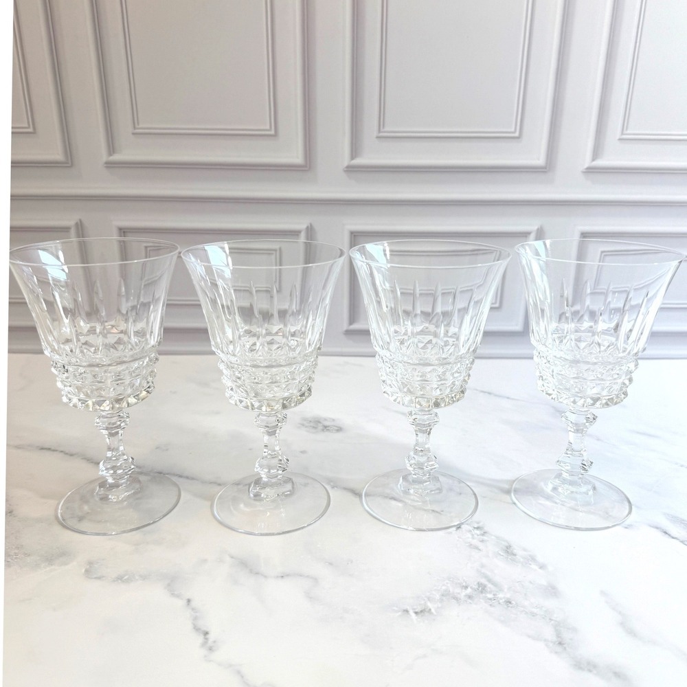 VTG Set of 4 Cristal D'Arques Tuileries Villandry 5 1/4" Crystal Wine Glass